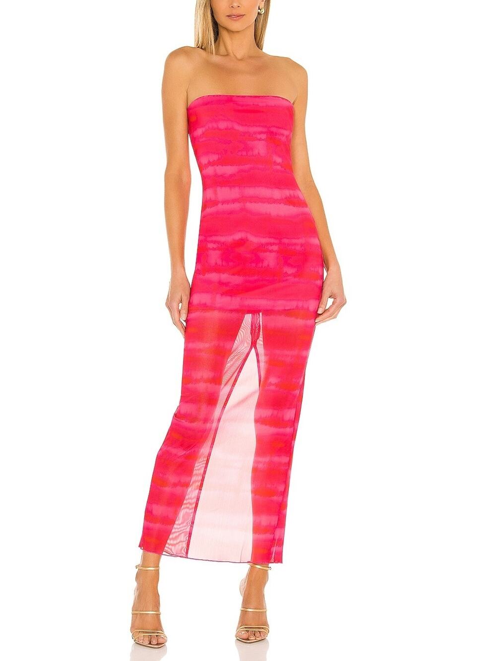 H:ours Sleek Strawberry Tie Dye Rios Maxi Dress Size M